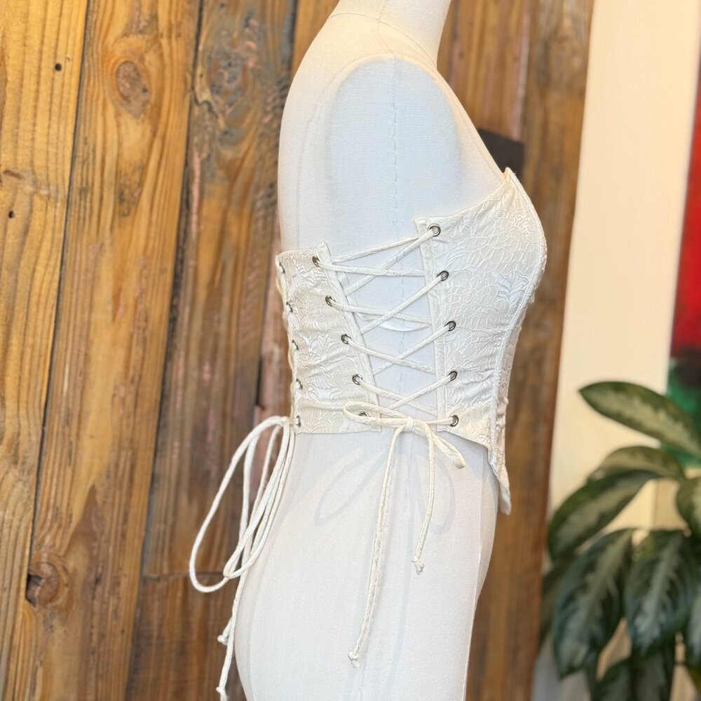 NWOT RtA Corset Top in Off White Size M - Picture 2 of 5